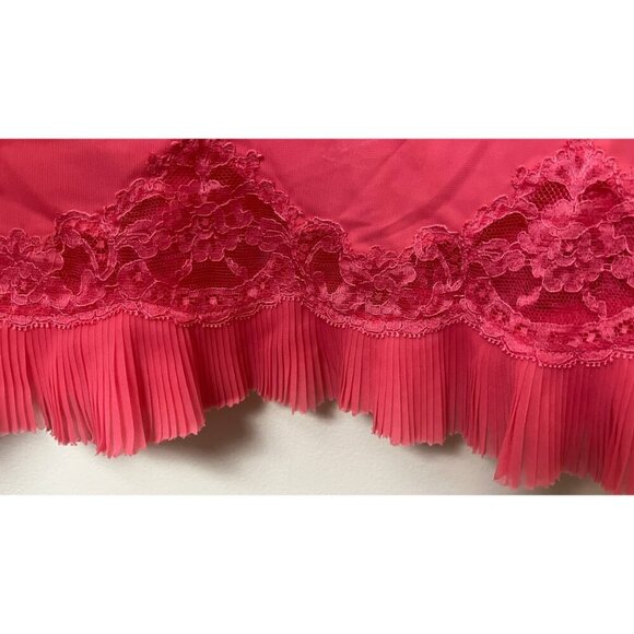 VINTAGE 60'S VANITY FAIR PLEATED HEM SLIP DRESS PUNK M - Picture 6 of 10